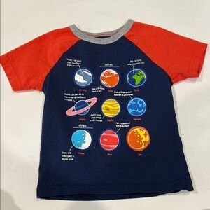 Mini Boden Solar System Kids T-Shirt - Red and Blue